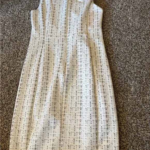 Enfocus Studio White Tweed Midi Sheath Dress with Black Speckle - Picture 6 of 6